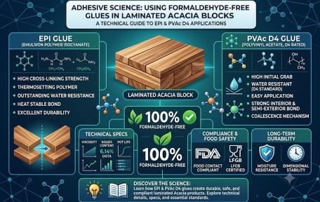Adhesive Science: Using Formaldehyde-Free Glues in Laminated Acacia Blocks